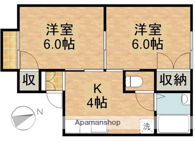 ラムール斉田(2K/2階)の間取り写真