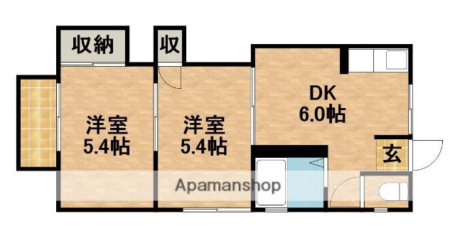 シャトレオーズ舞阪(2DK/2階)の間取り写真