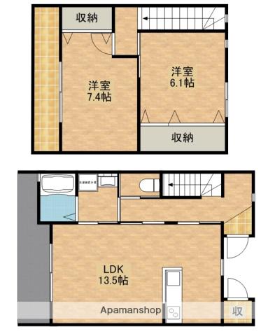 オリヴェールⅤ(2LDK)の間取り写真