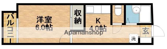 ニューシティ今之浦(1K/2階)の間取り写真