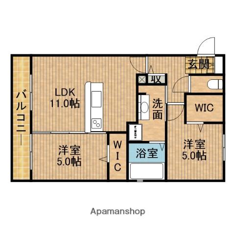 リヴェール(2LDK/3階)の間取り写真
