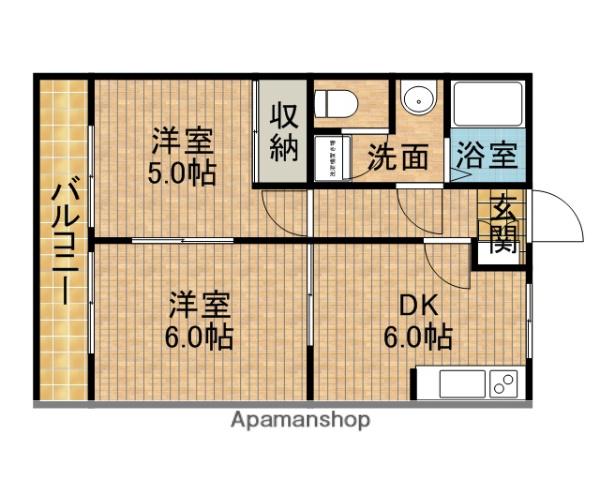 センチュリー21(2DK/2階)の間取り写真