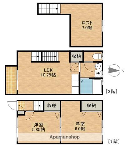 ＢＵＬＬ　ＨＯＵＳＥ(2LDK)の間取り写真