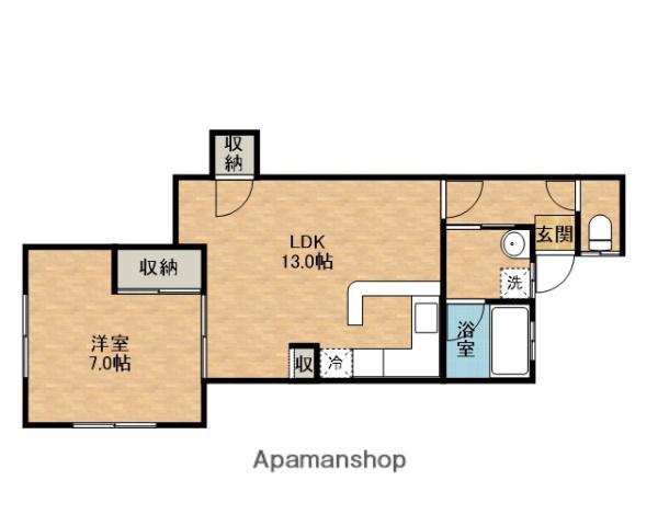 メルフォルン(1LDK/1階)の間取り写真