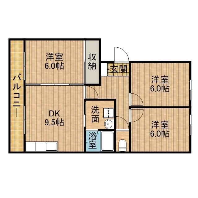カームヒルズN(3DK/3階)の間取り写真