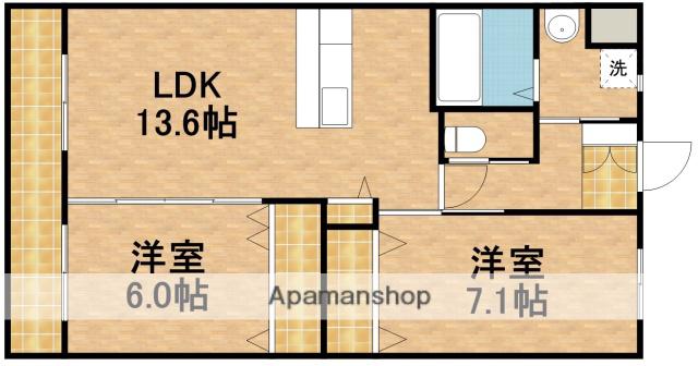 べレッツァ鷺之宮(2LDK/2階)の間取り写真