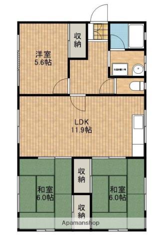 ビラージュ篁参番館(3LDK/1階)の間取り写真