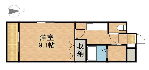 MODEⅡ(1K/2階)の間取り写真