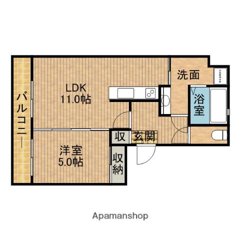 カーサM(1LDK/1階)の間取り写真