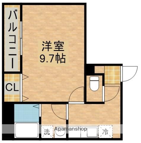 フラットフォース(1K/3階)の間取り写真