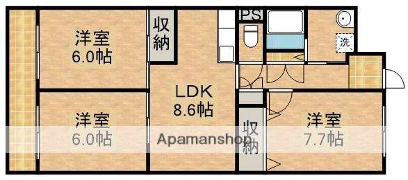 ベルフラワー(3DK/3階)の間取り写真