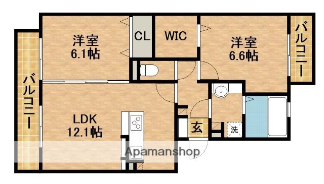ROYAL WINS(2LDK/3階)の間取り写真