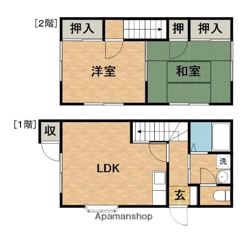 イーストパークタウンＡ(2DK)の間取り写真