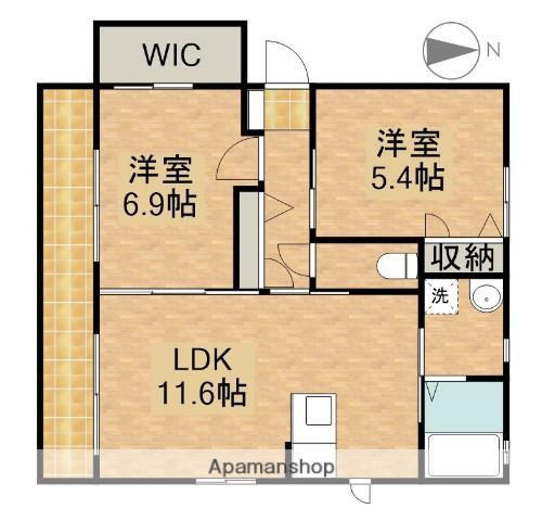IS GARDEN D(2LDK/1階)の間取り写真