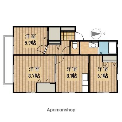 静岡県掛川市 2階建 築22年(3DK/1階)の間取り写真