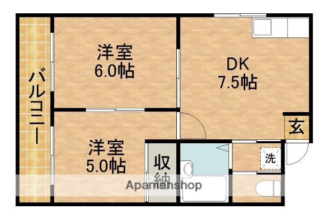 コーポ中村(2DK/2階)の間取り写真