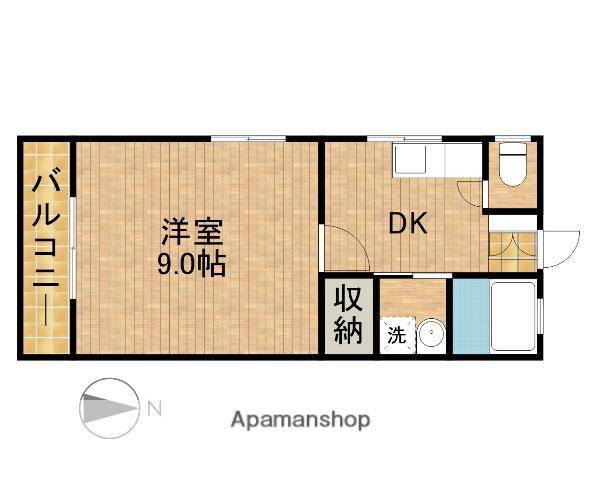 イマージュⅡ(1DK/2階)の間取り写真