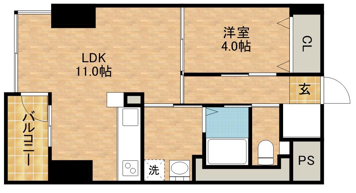 CONFORTO紺屋町(1LDK/8階)の間取り写真