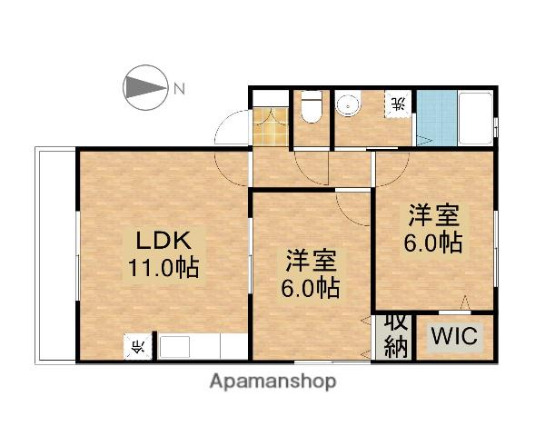 アムールA(2LDK/2階)の間取り写真