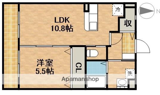 GRANDALE(1LDK/2階)の間取り写真