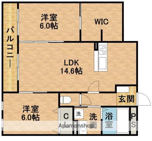 GRANDEUR(2LDK/1階)の間取り写真