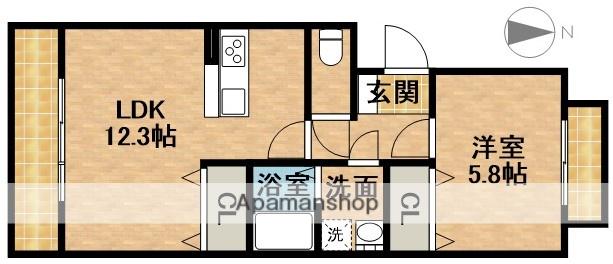 ウィンベル鎧橋Ⅱ(1LDK/2階)の間取り写真