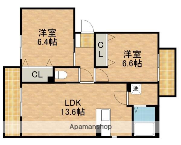 エルノルテ誠和C(2LDK/3階)の間取り写真