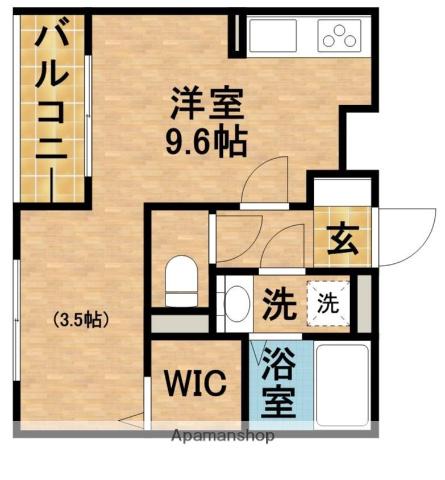 CLAIR(ワンルーム/2階)の間取り写真