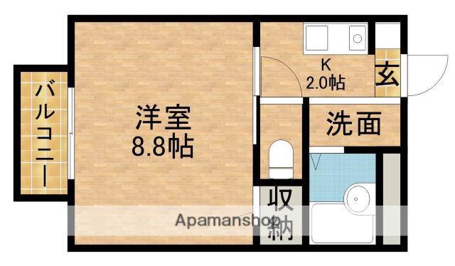 エスポアールC&Y(1K/2階)の間取り写真