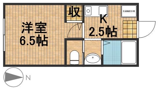 GRAVE幸(1K/2階)の間取り写真