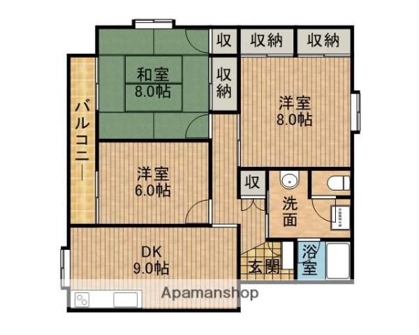 リベールS&K(3DK/3階)の間取り写真