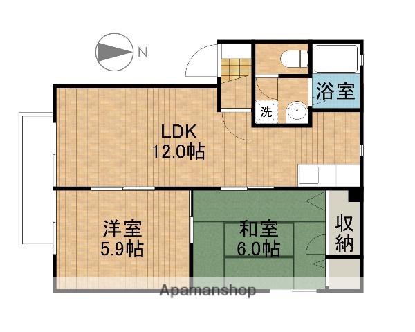 パレフローラC(2LDK/2階)の間取り写真