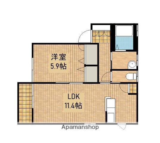 マナティーC(1LDK/1階)の間取り写真