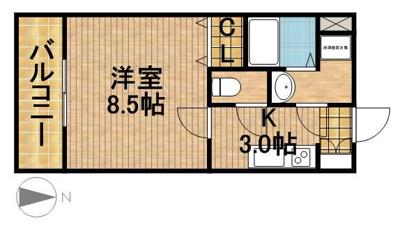 RIVIERA(1K/1階)の間取り写真