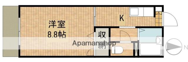 パレスシミズⅡ(1K/1階)の間取り写真