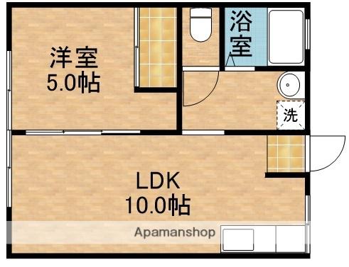 シティハイムアイリス(1LDK/2階)の間取り写真