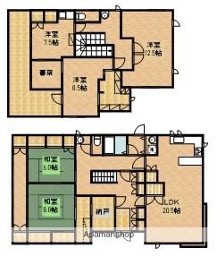 東海道本線 浜松駅 バス乗車時間：30分 有玉団地南バス停で下車 徒歩10分 2階建 築35年(5LDK)の間取り写真