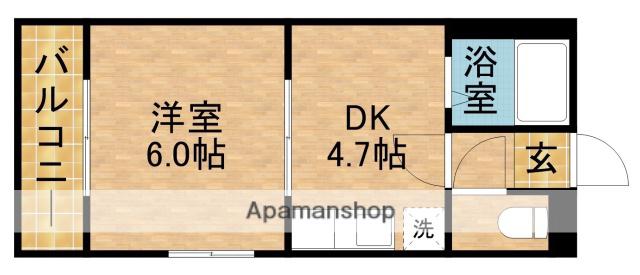ピアハイツヒロセB(1DK/3階)の間取り写真