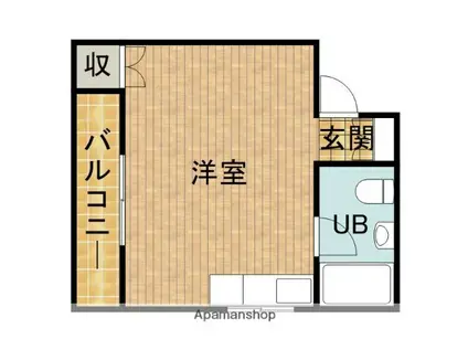 オラシオン登呂田 B棟(ワンルーム/2階)の間取り写真