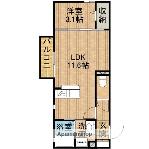 ドルチェ カーサ(1LDK/2階)の間取り写真