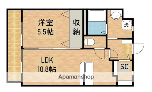 ARITAMA-SO(1LDK/1階)の間取り写真