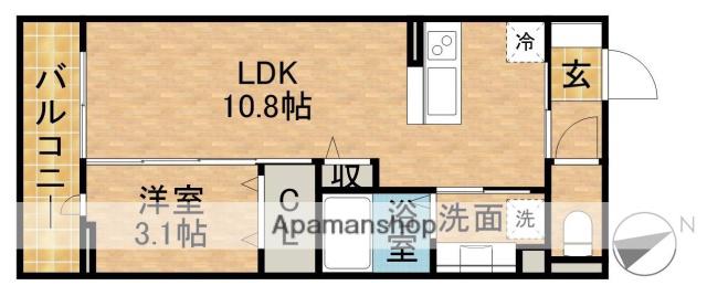 AVENIR(1LDK/3階)の間取り写真