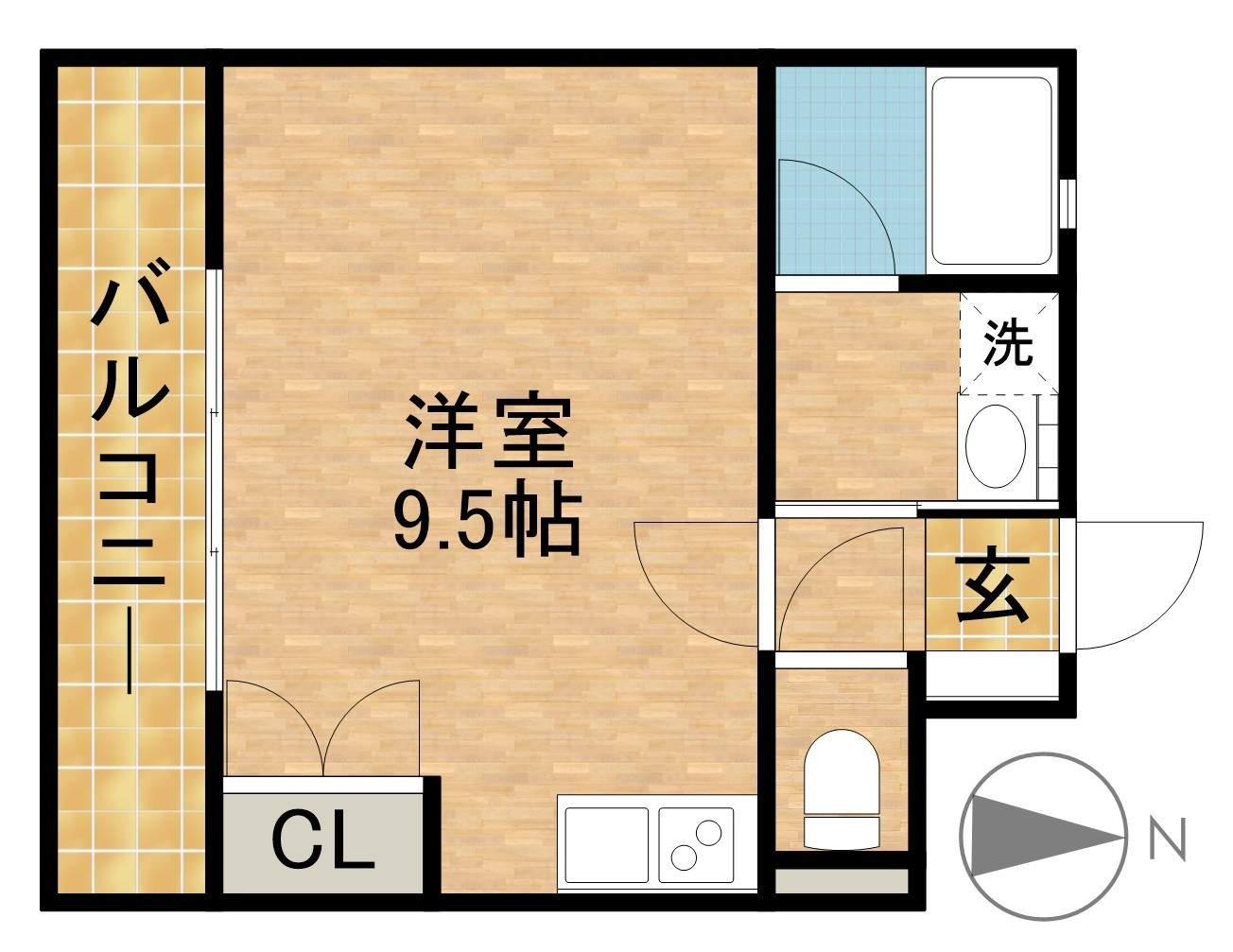 KIBINOSATO(ワンルーム/1階)の間取り写真