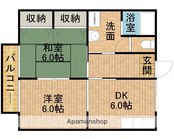 ゴールデンバレー(2DK/2階)の間取り写真