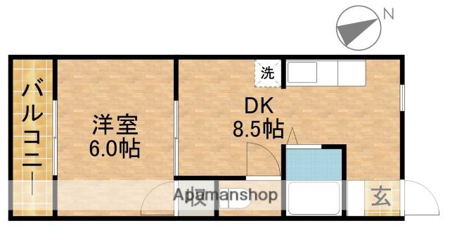 シティハイム高丘(1DK/1階)の間取り写真