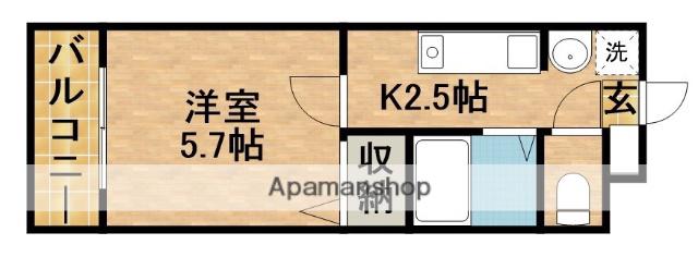 リエス上島B(1K/3階)の間取り写真