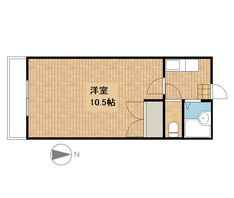 コンフォートハイツ清崎(1K/1階)の間取り写真