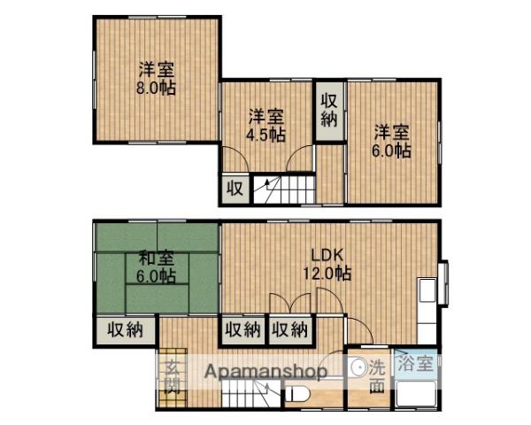 東海道本線 西焼津駅 バス乗車時間：32分 藤枝市岡部支所前バス停で下車 徒歩25分 2階建 築49年(4LDK)の間取り写真