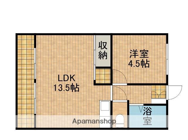 服部ハイツⅢ(1LDK/1階)の間取り写真