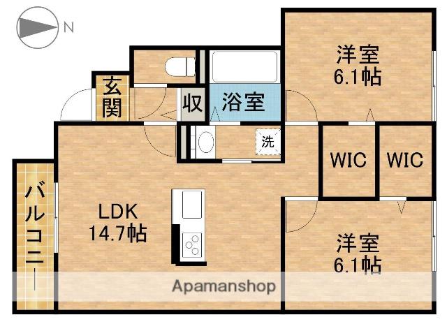 BAND WAGON(2LDK/1階)の間取り写真